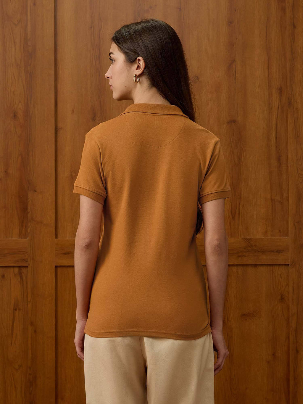 Orange Solid Regular Fit Polo T-Shirt | PW43 - view 12