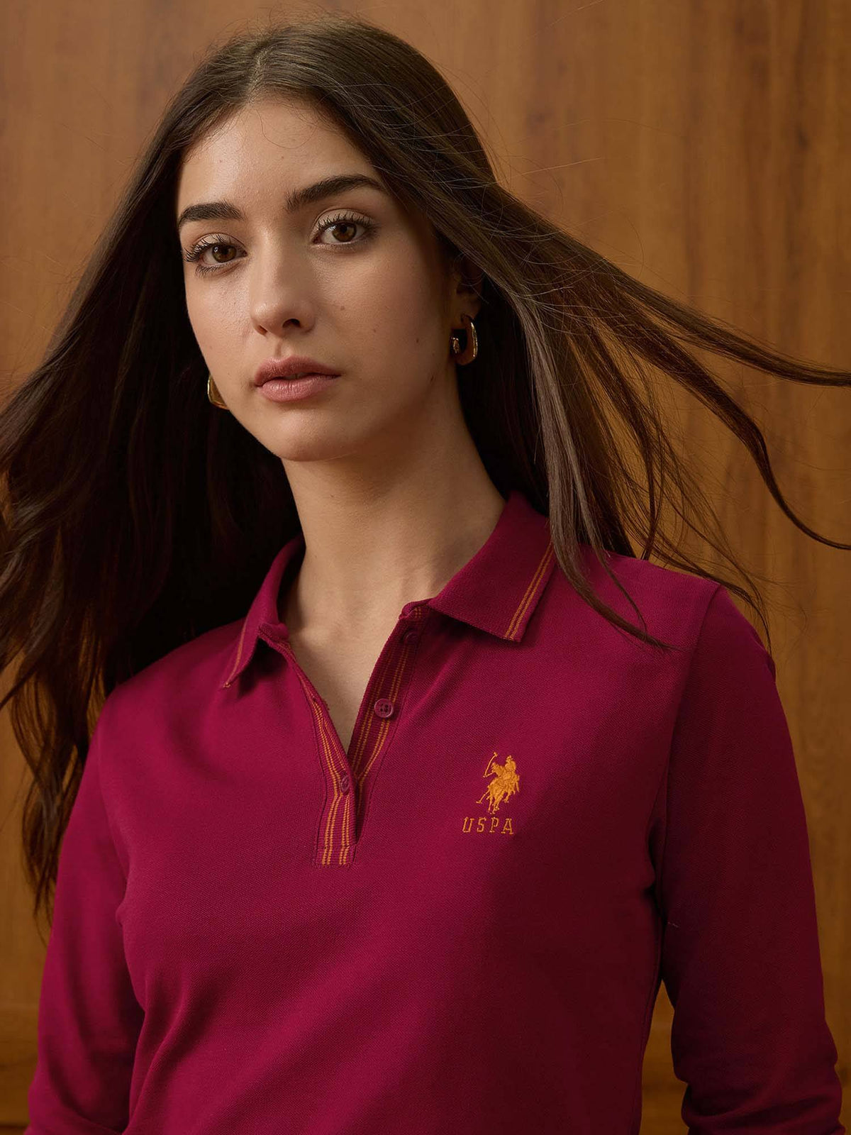 Burgundy Cotton Solid Full Sleeves Polo T-Shirt | PW43 - view 6