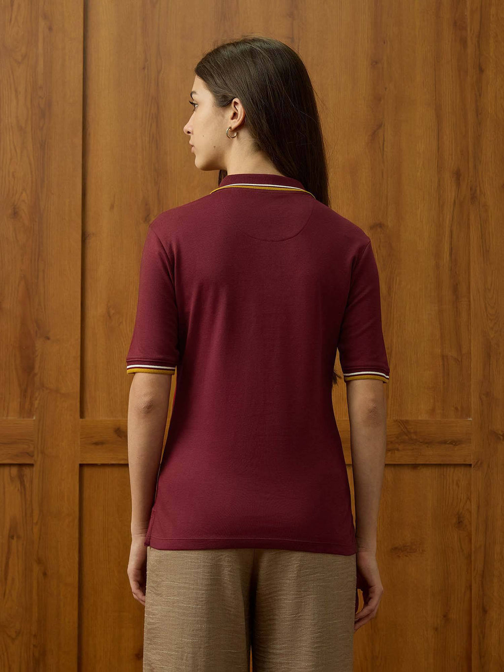Purple Solid Regular Fit Polo T-Shirt | PW43 - view 12