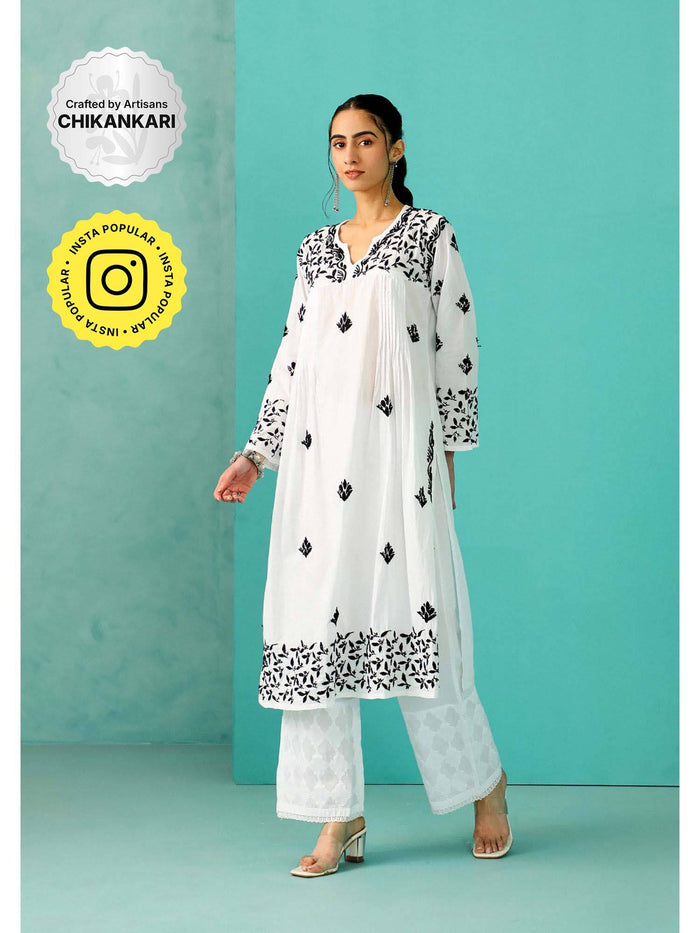 Chikankari Woven Long Kurta | KDG - view 1