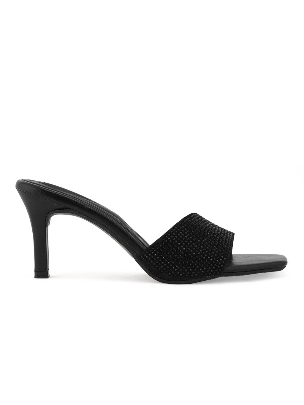Gold Square Toe Party Wear Heels | H78 - view 12