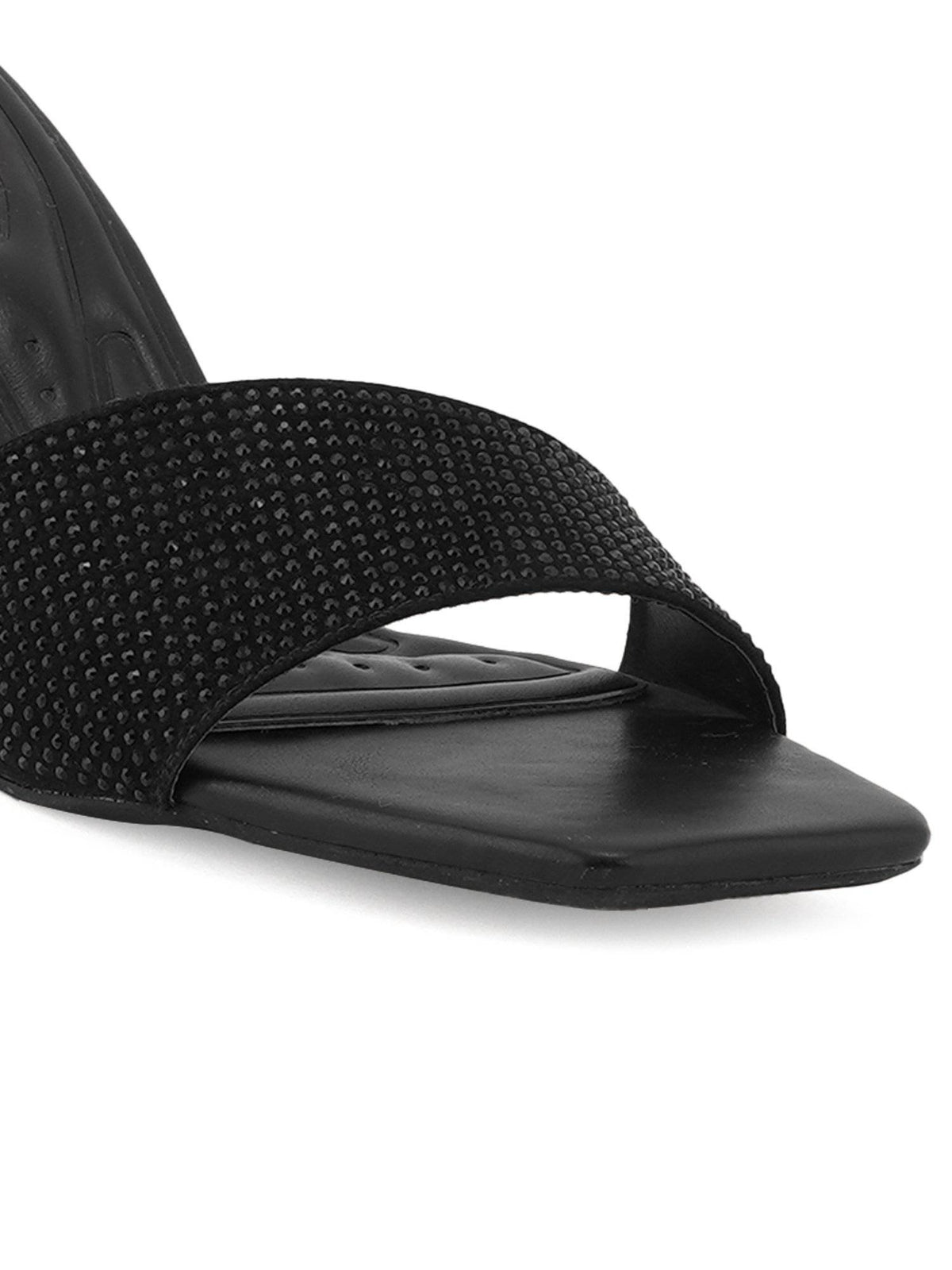 Gold Square Toe Party Wear Heels | H78 - view 14