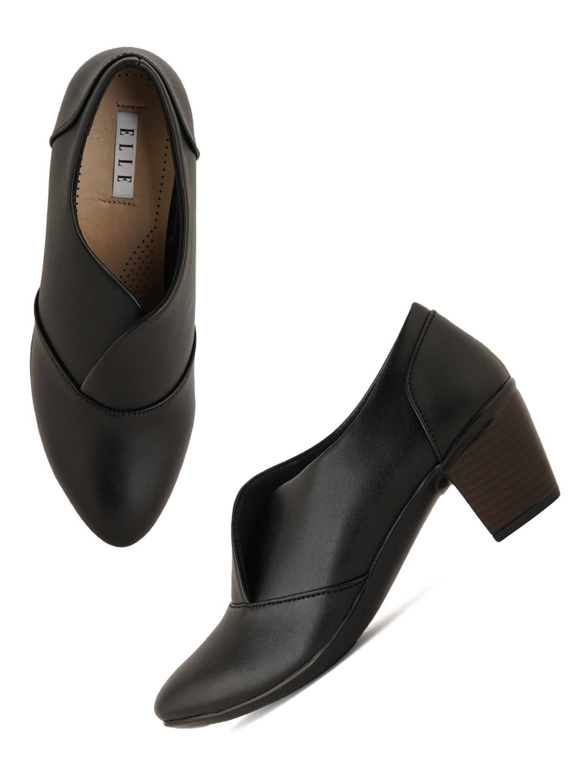 Black Pointed Toe Party Wear Pumps | H78 - view 7