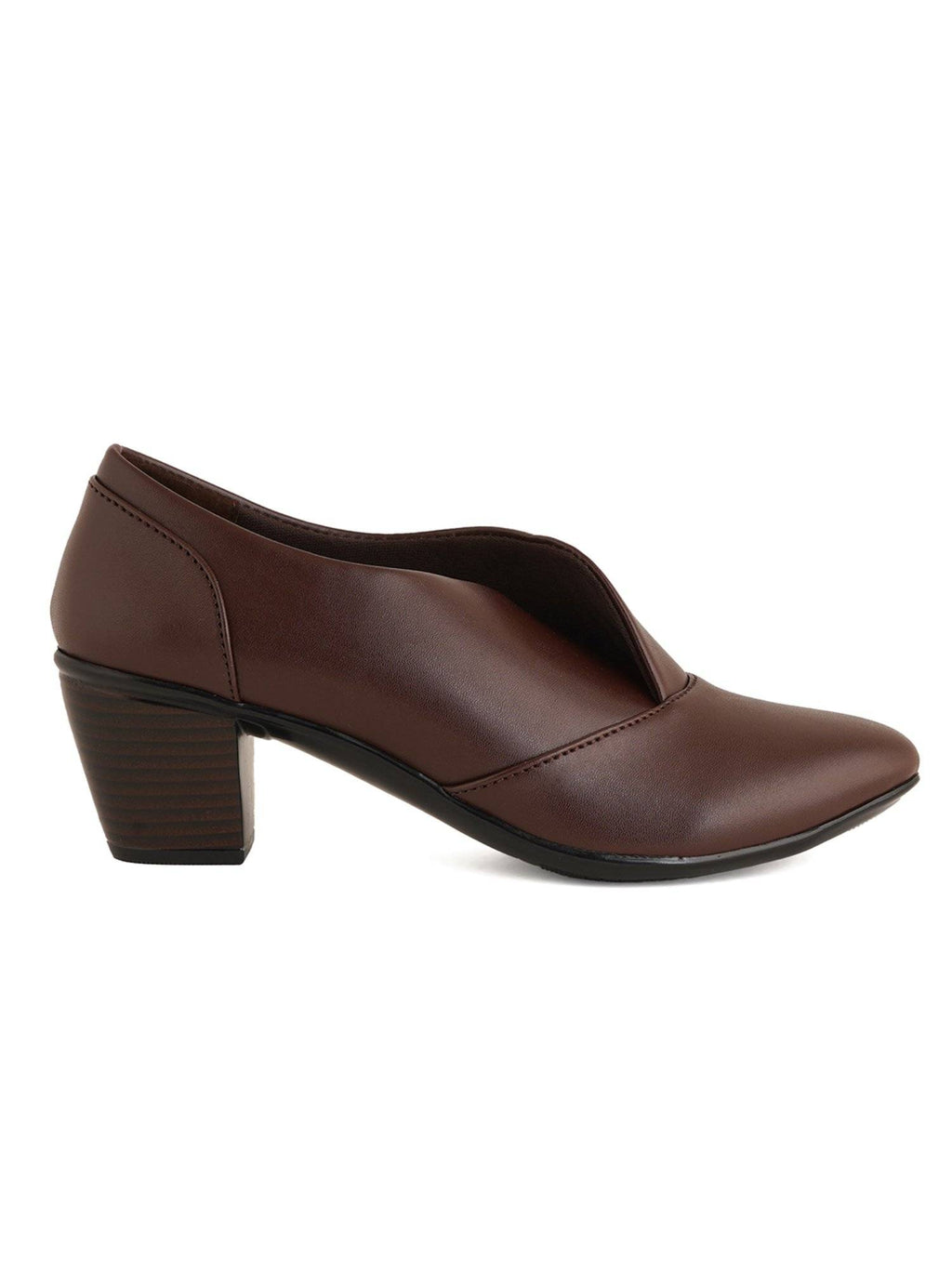 Brown Pointed Toe Party Wear Pumps | H78 - view 4