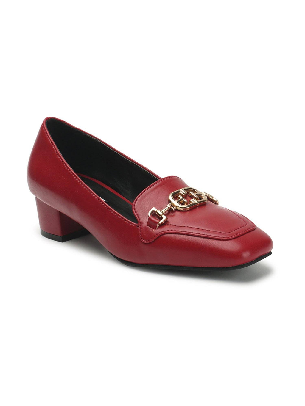 Red Square Toe Party Wear Pumps | H78 - view 4