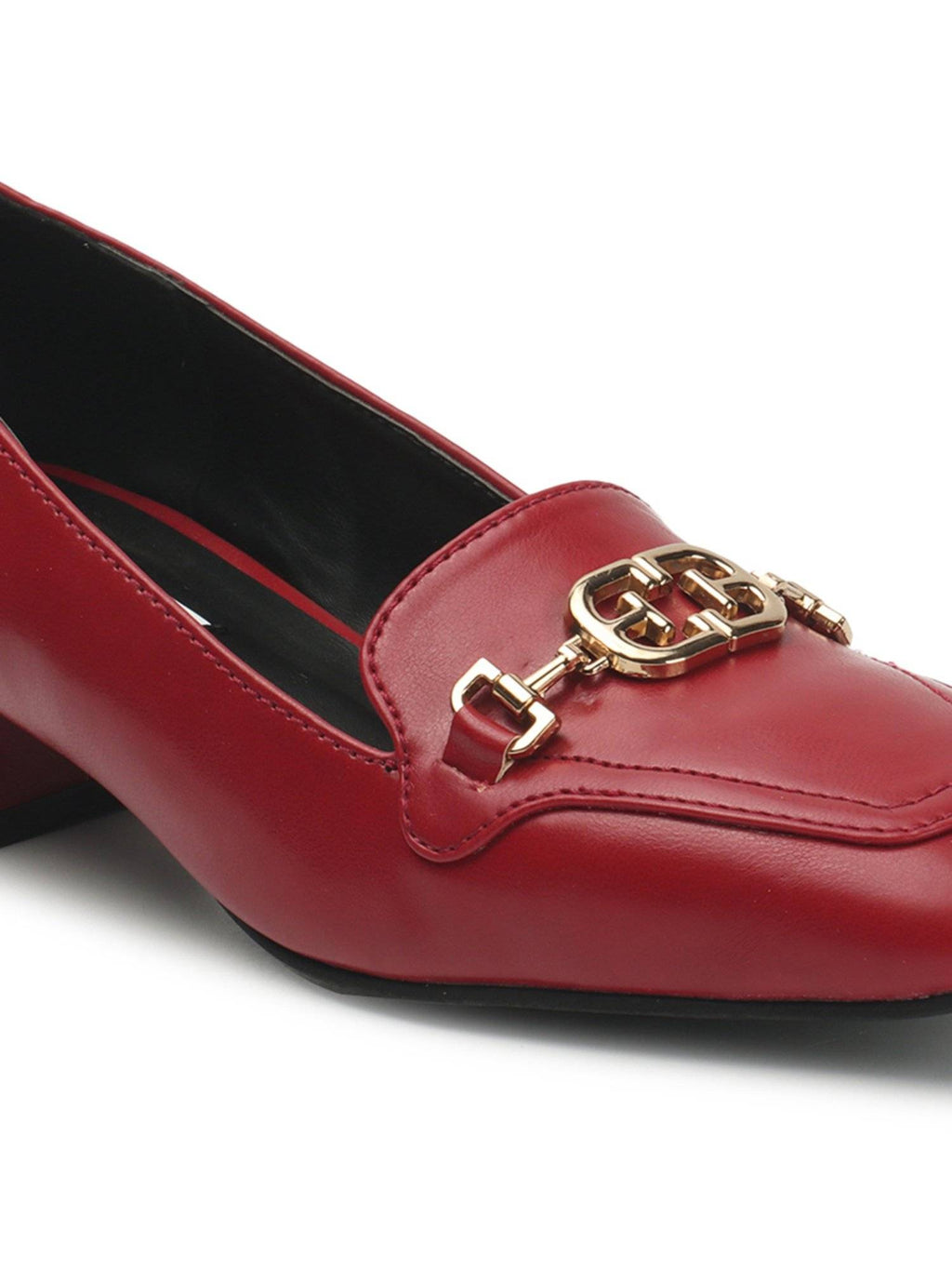 Red Square Toe Party Wear Pumps | H78 - view 8