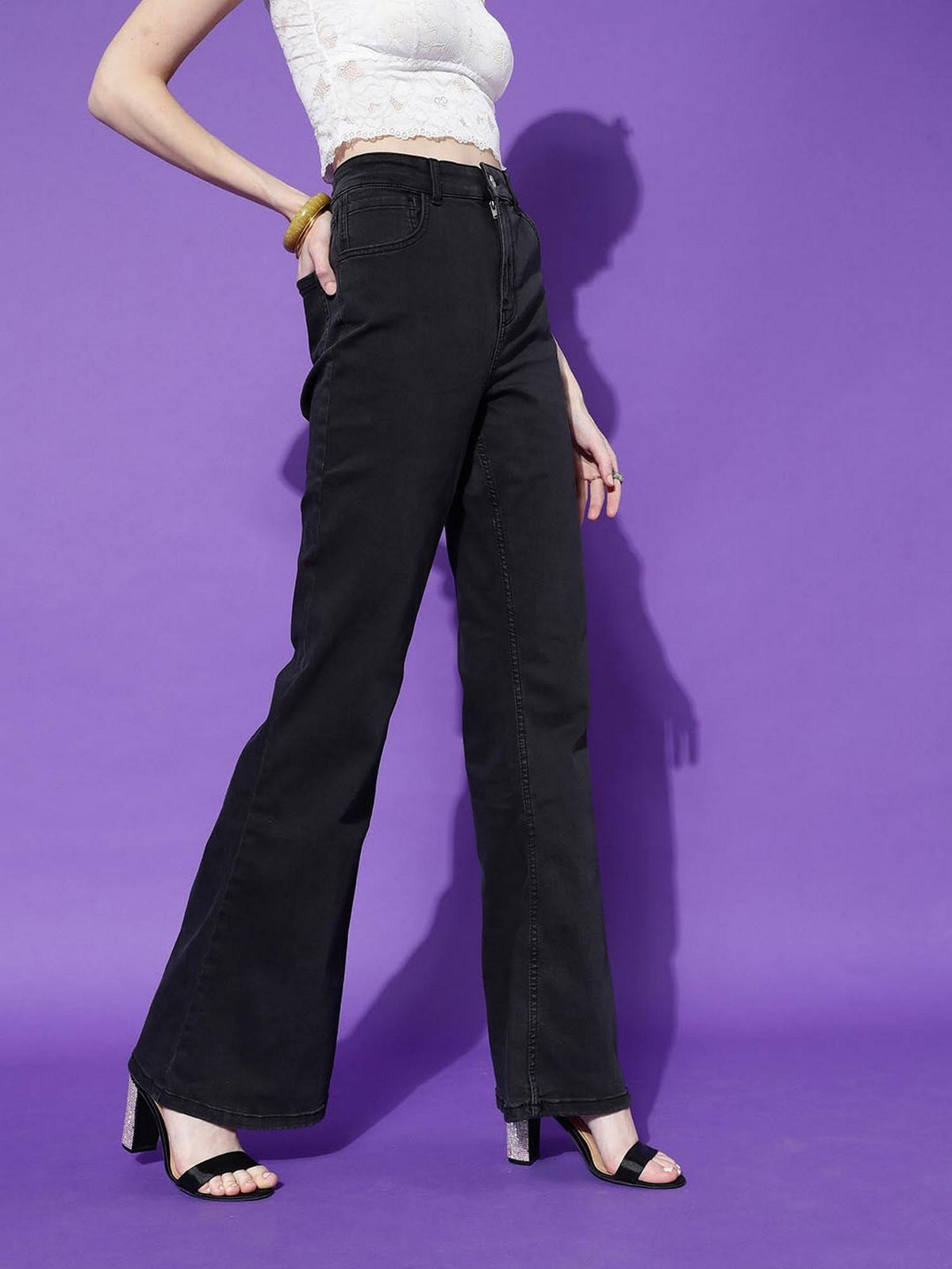 Women Black Bell Jeans | BT10 - view 2