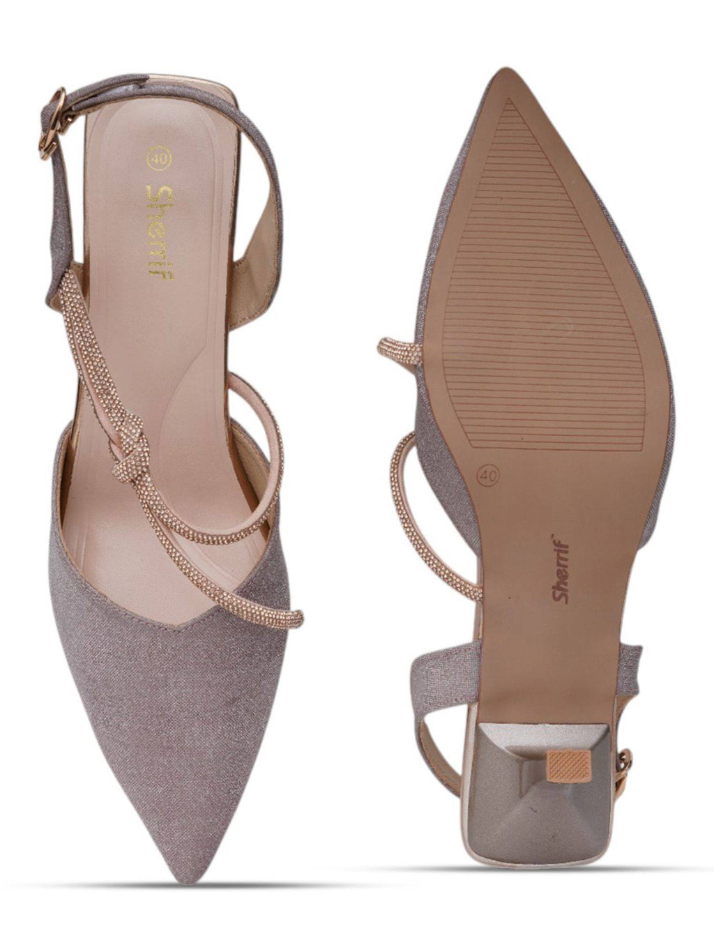Women Gold Sandal Heels | H78 - view 14