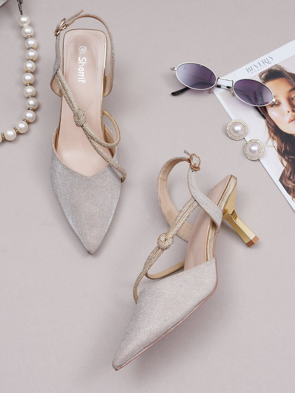 Women Gold Sandal Heels | H78 - view 1