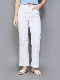 White Solid Straight Fit Jeans | ST23 - view 1