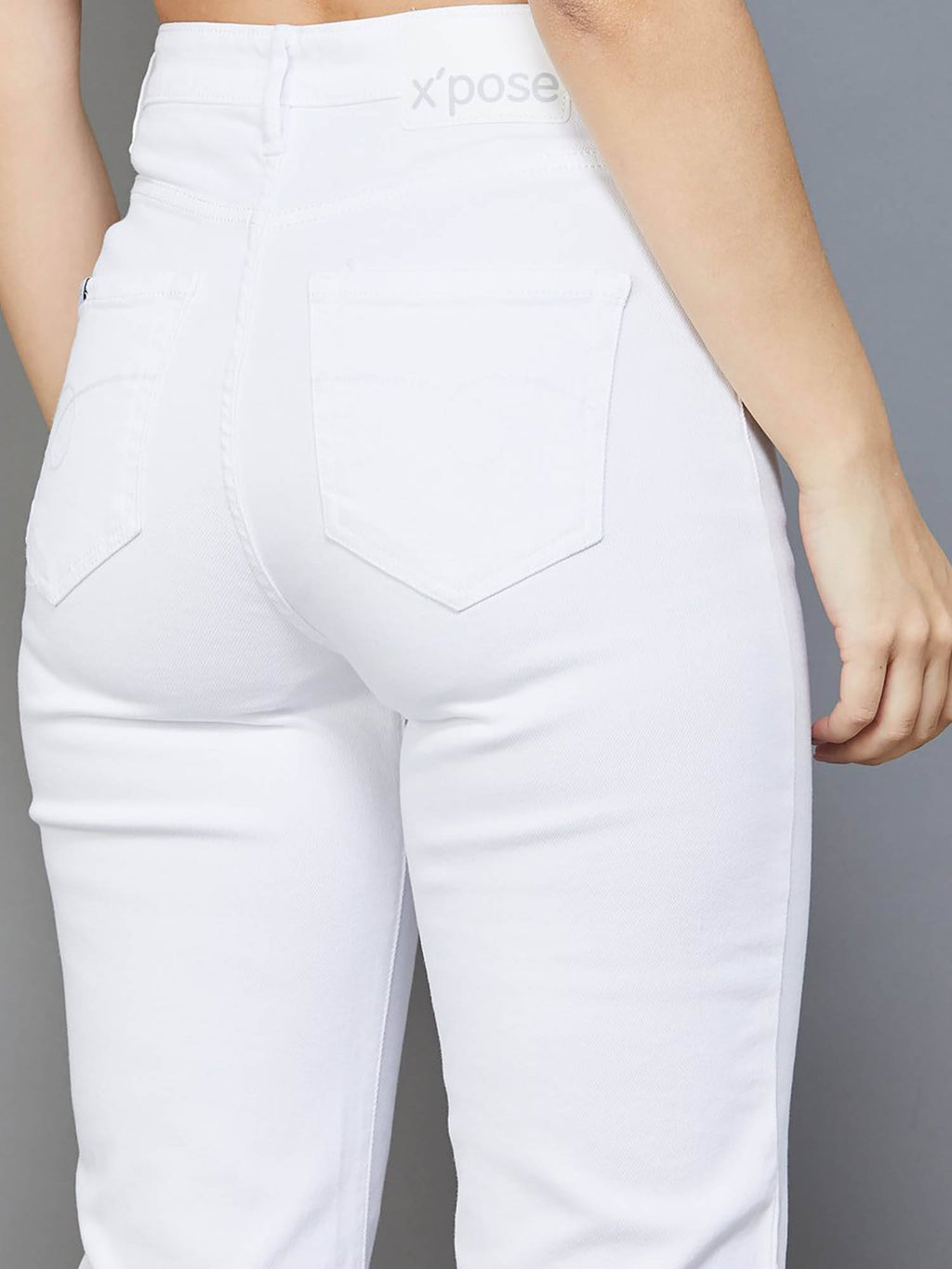 White Solid Straight Fit Jeans | ST23 - view 5