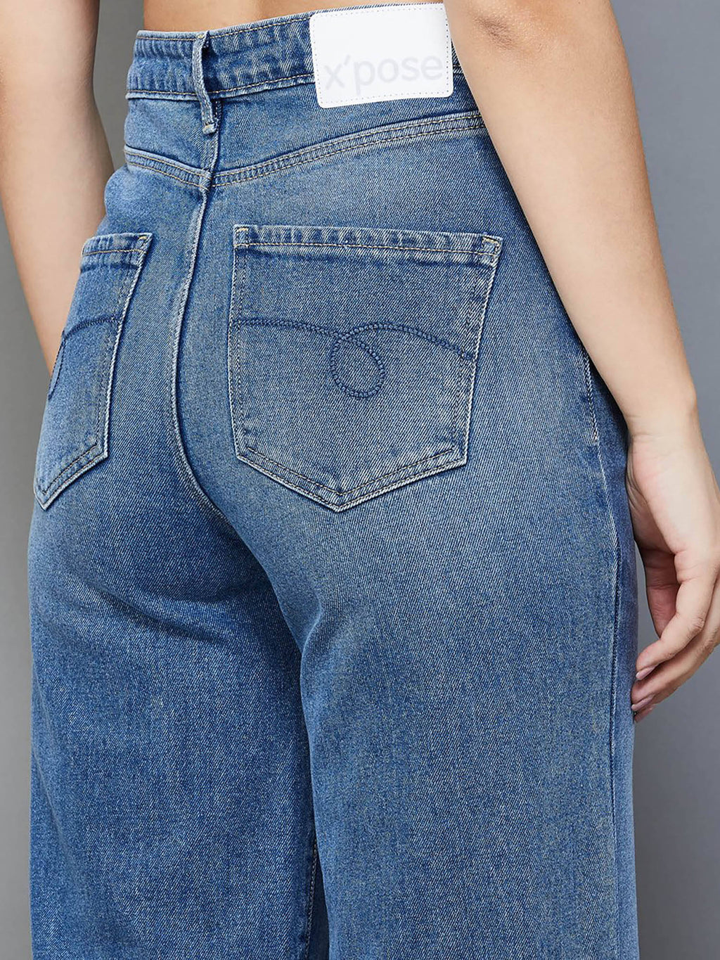 Blue Solid Straight Fit Jeans | ST23 - view 5