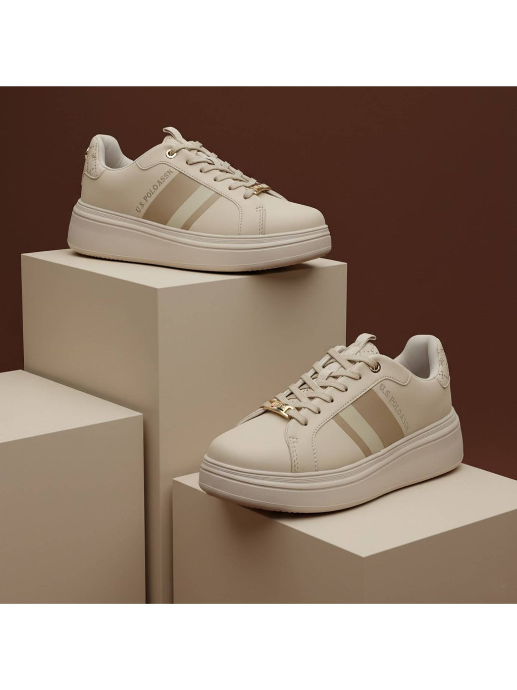 Clara 3.0 Nude Chunky Sneakers Shoes | SN09 - view 1