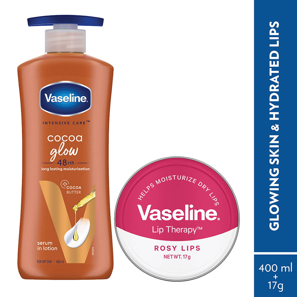Cocoa Glow Lotion With Rosy Lip Tin For Glowing Skin & Sheer Pink Tint | B20 - view 1