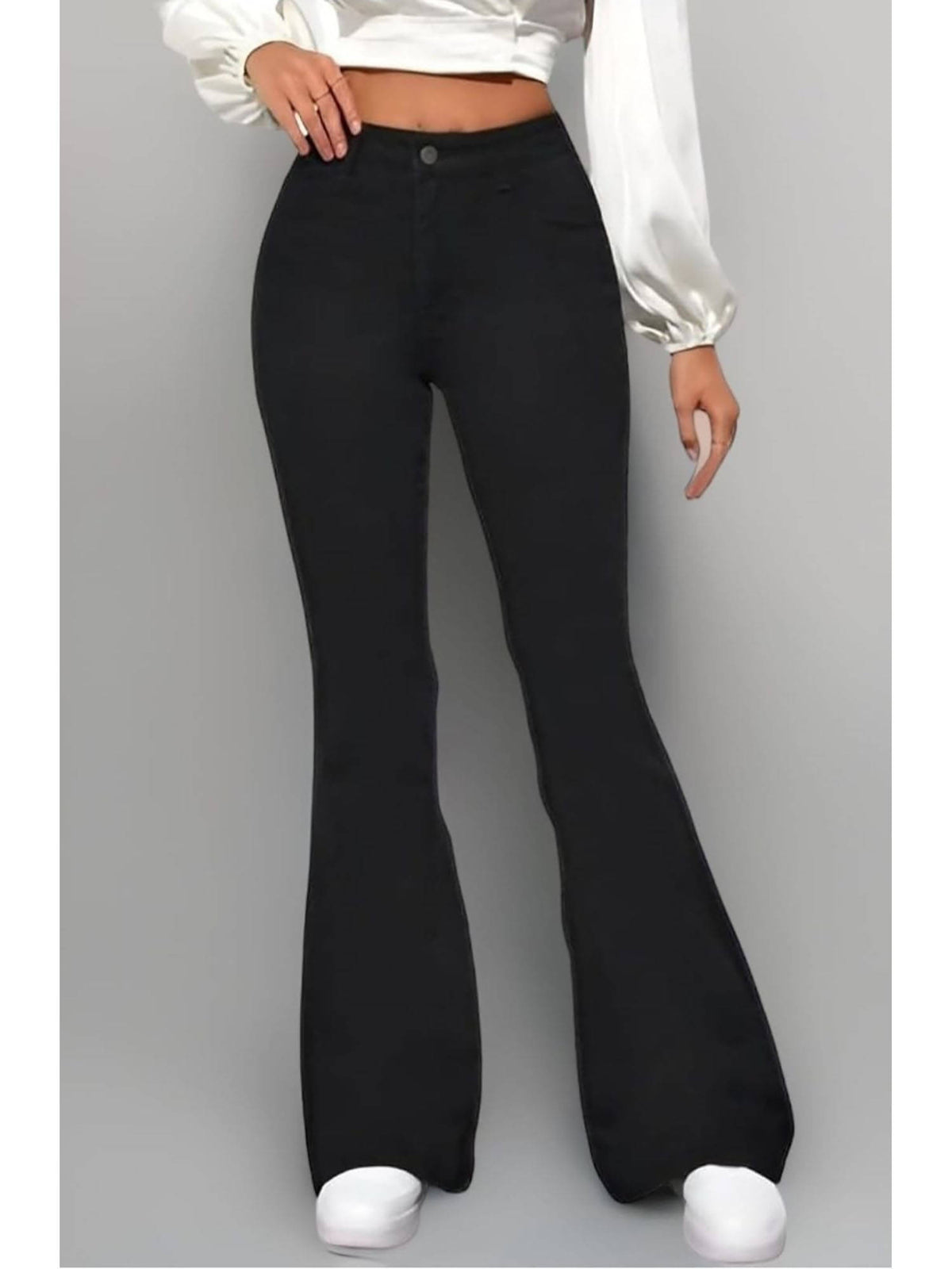 Women Black High-Rise Stretchable Bootcut Flared Jeans | BT10 - view 1