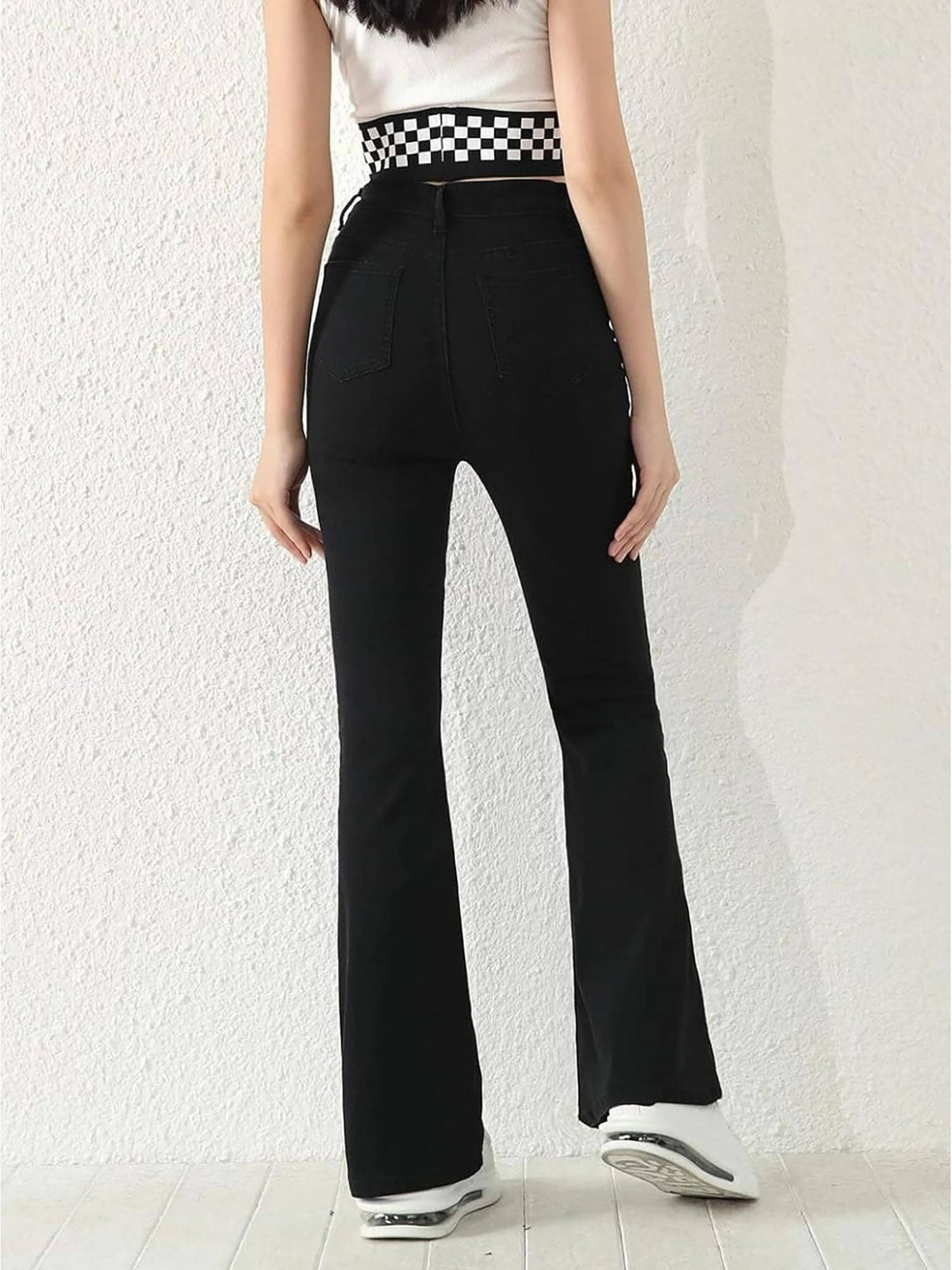 Women Black High-Rise Stretchable Bootcut Flared Jeans | BT10 - view 2