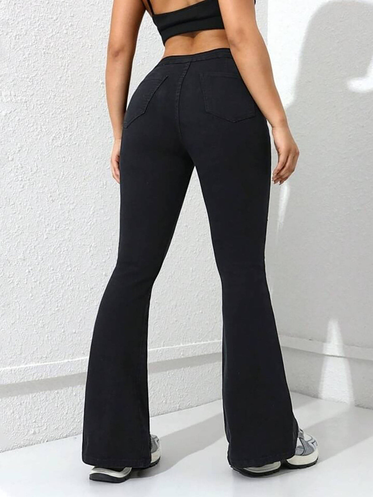Women Black High-Rise Stretchable Bootcut Flared Jeans | BT10 - view 2