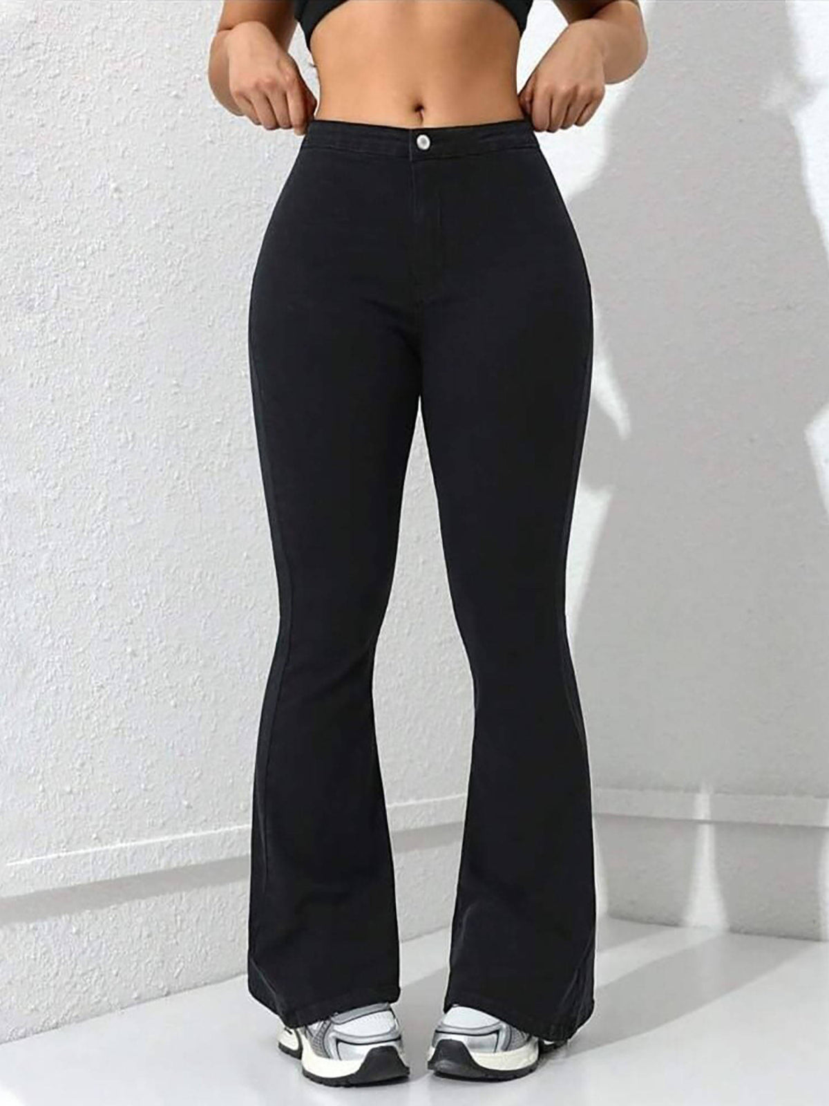 Women Black High-Rise Stretchable Bootcut Flared Jeans | BT10 - view 4