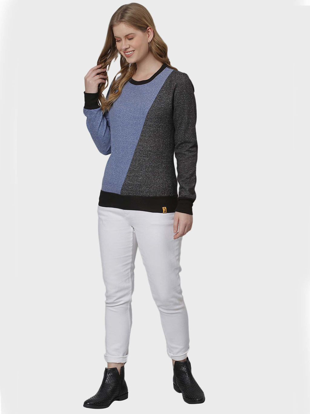 Blue Solid Sweatshirt | SS90 - view 5