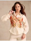 Off White Cinched Waist Printed Shirt | S67 - view 1