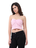 Blue Fitted Solid Strapless Crop Top | TT90 - view 13