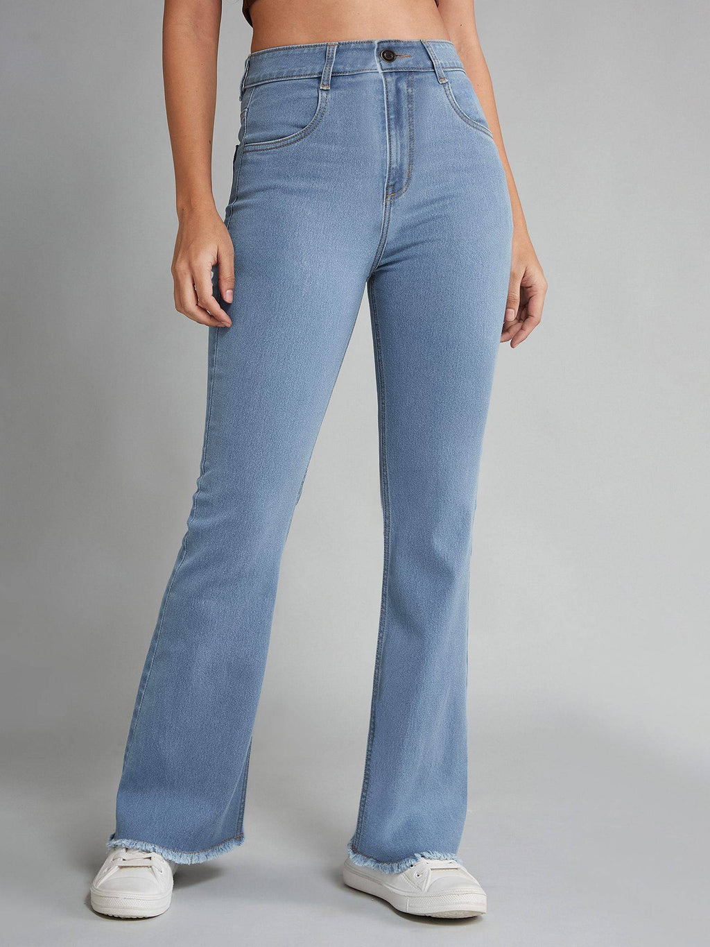 Women's Light Blue Bootcut High Rise Stretchable Jeans | BT10 - view 1
