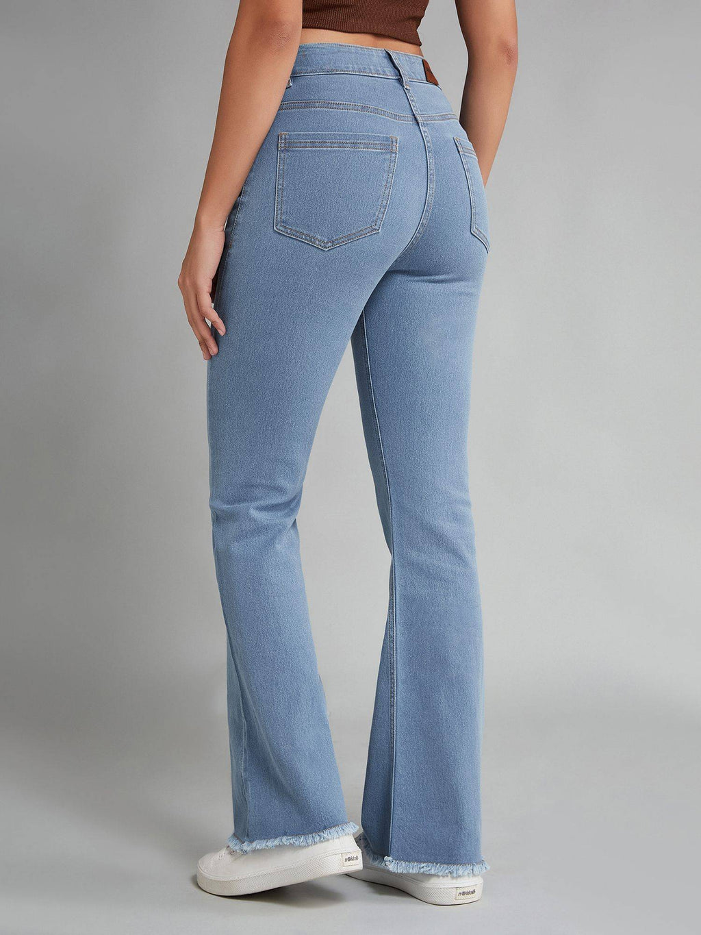 Women's Light Blue Bootcut High Rise Stretchable Jeans | BT10 - view 4