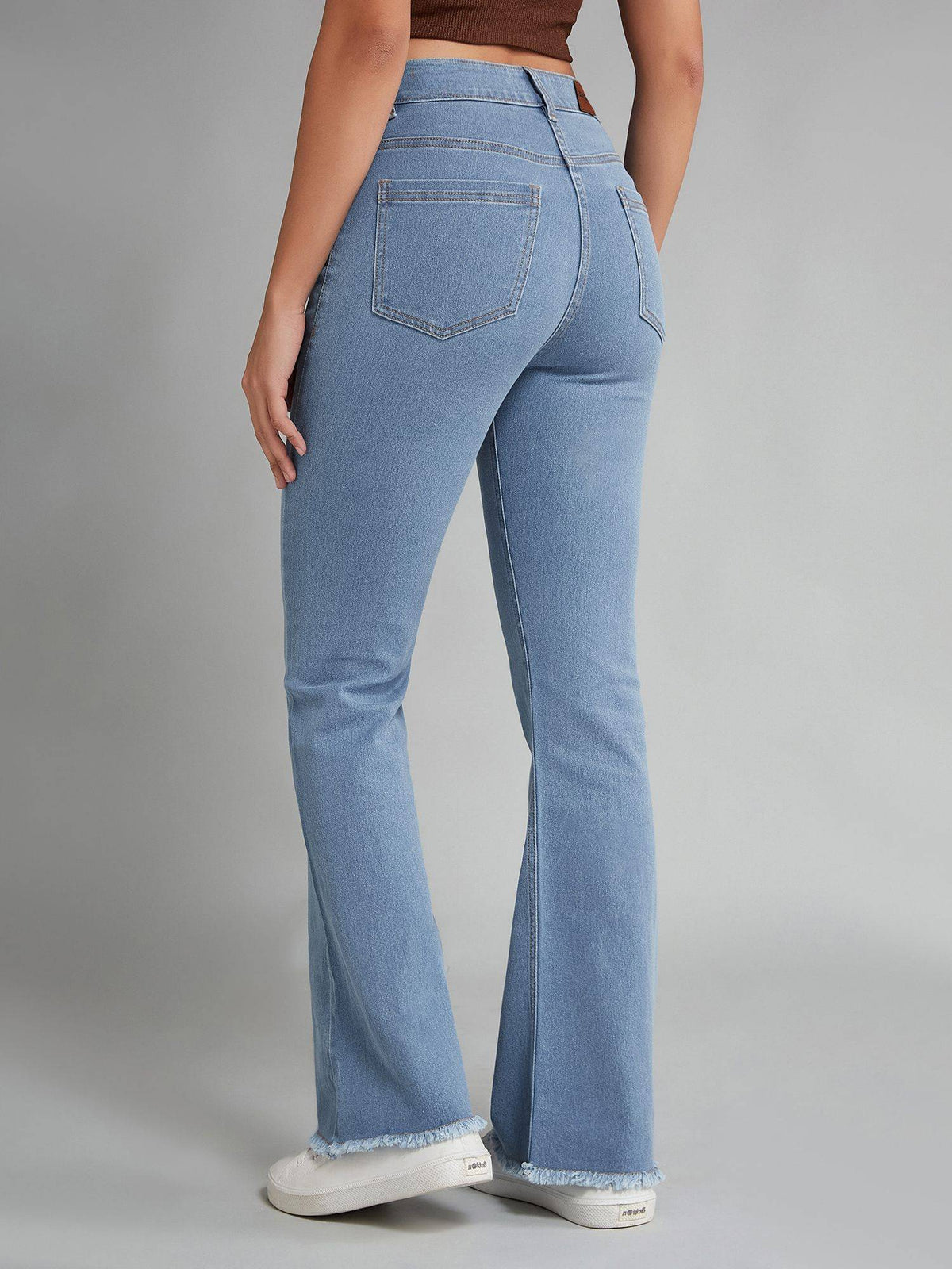 Women's Light Blue Bootcut High Rise Stretchable Jeans | BT10 - view 4