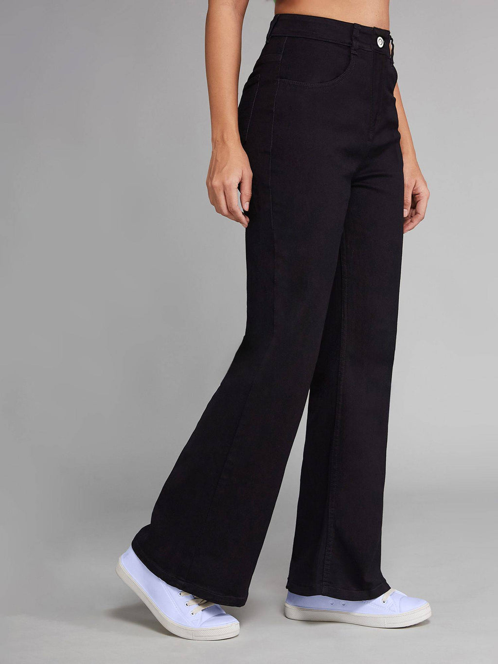 Women's Black Bootcut High Rise Stretchable Jeans | BT10 - view 2