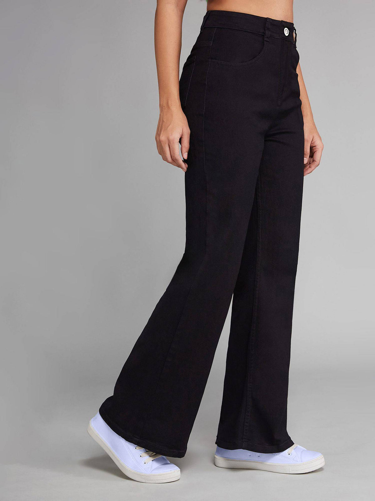 Women's Black Bootcut High Rise Stretchable Jeans | BT10 - view 2