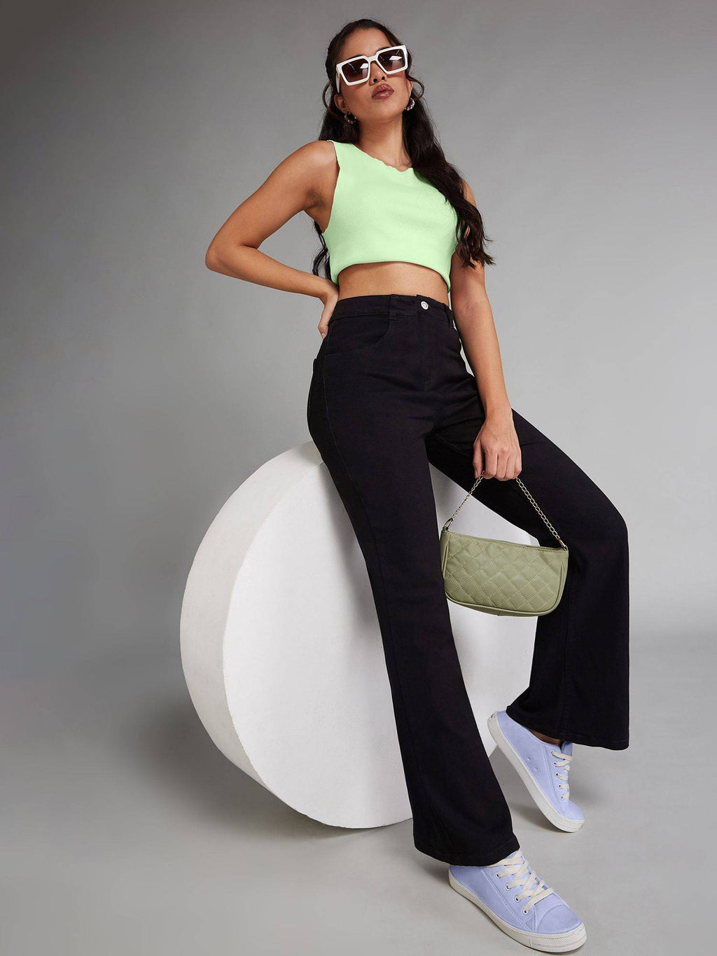 Women's Black Bootcut High Rise Stretchable Jeans | BT10 - view 3