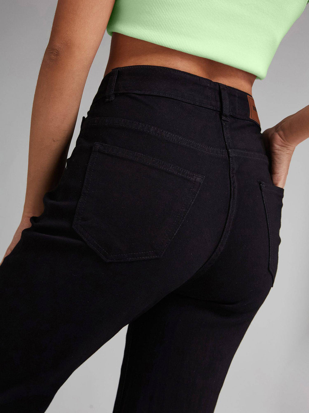 Women's Black Bootcut High Rise Stretchable Jeans | BT10 - view 5