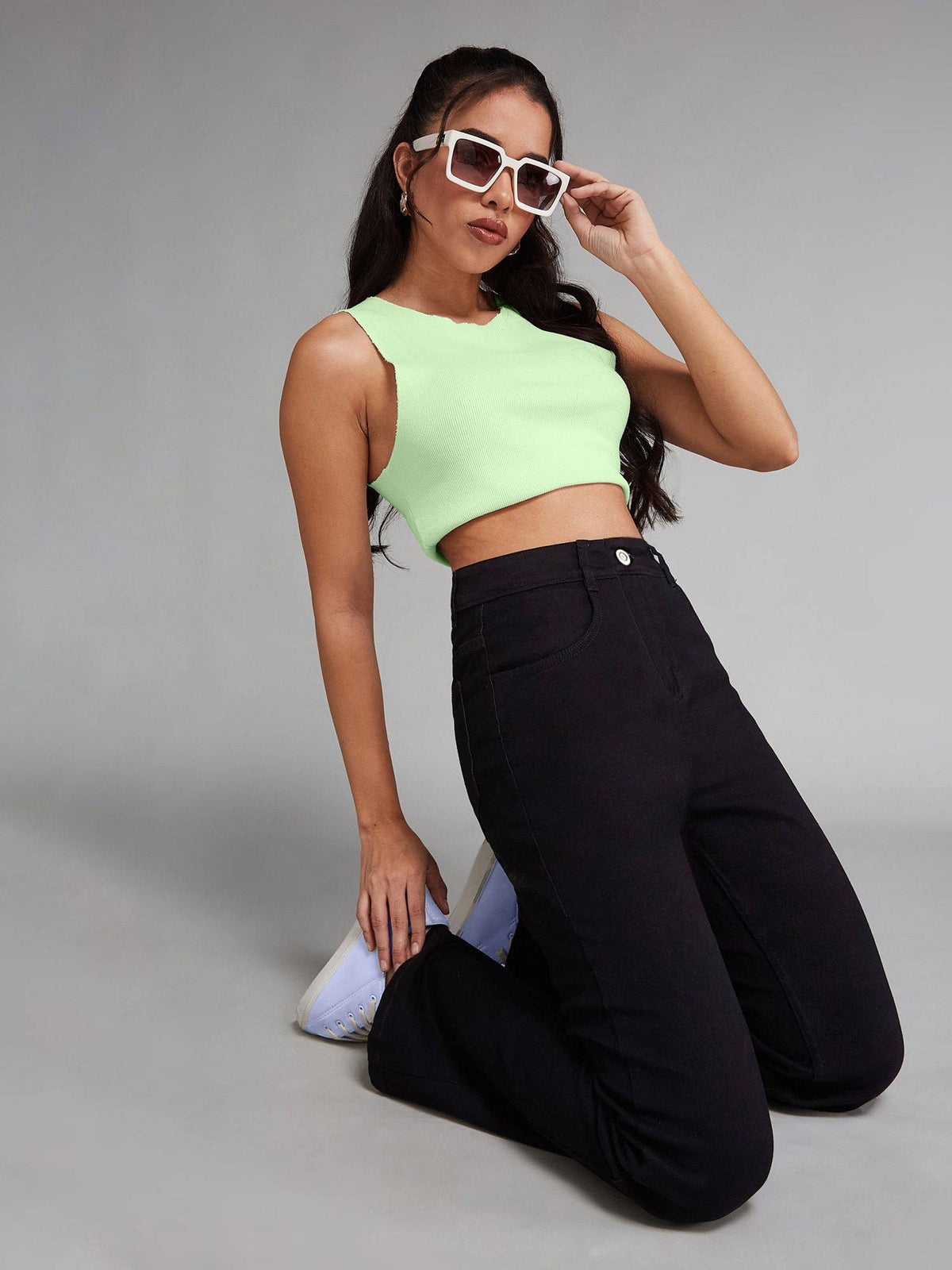 Women's Black Bootcut High Rise Stretchable Jeans | BT10 - view 6