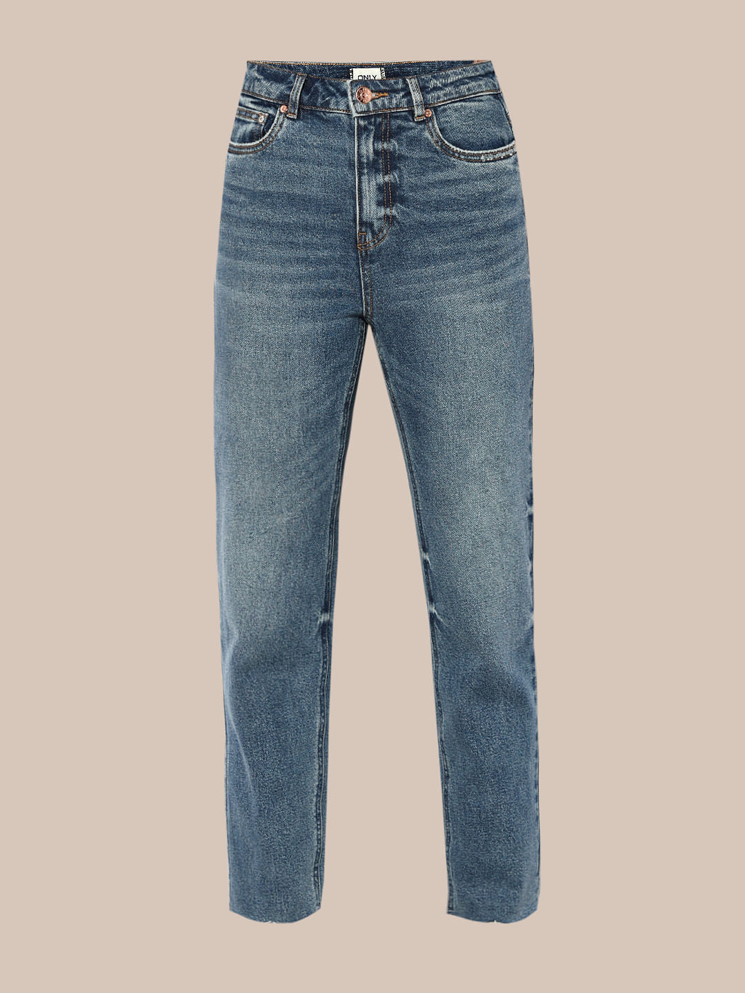 Blue High Rise Erin Straight Fit Jeans