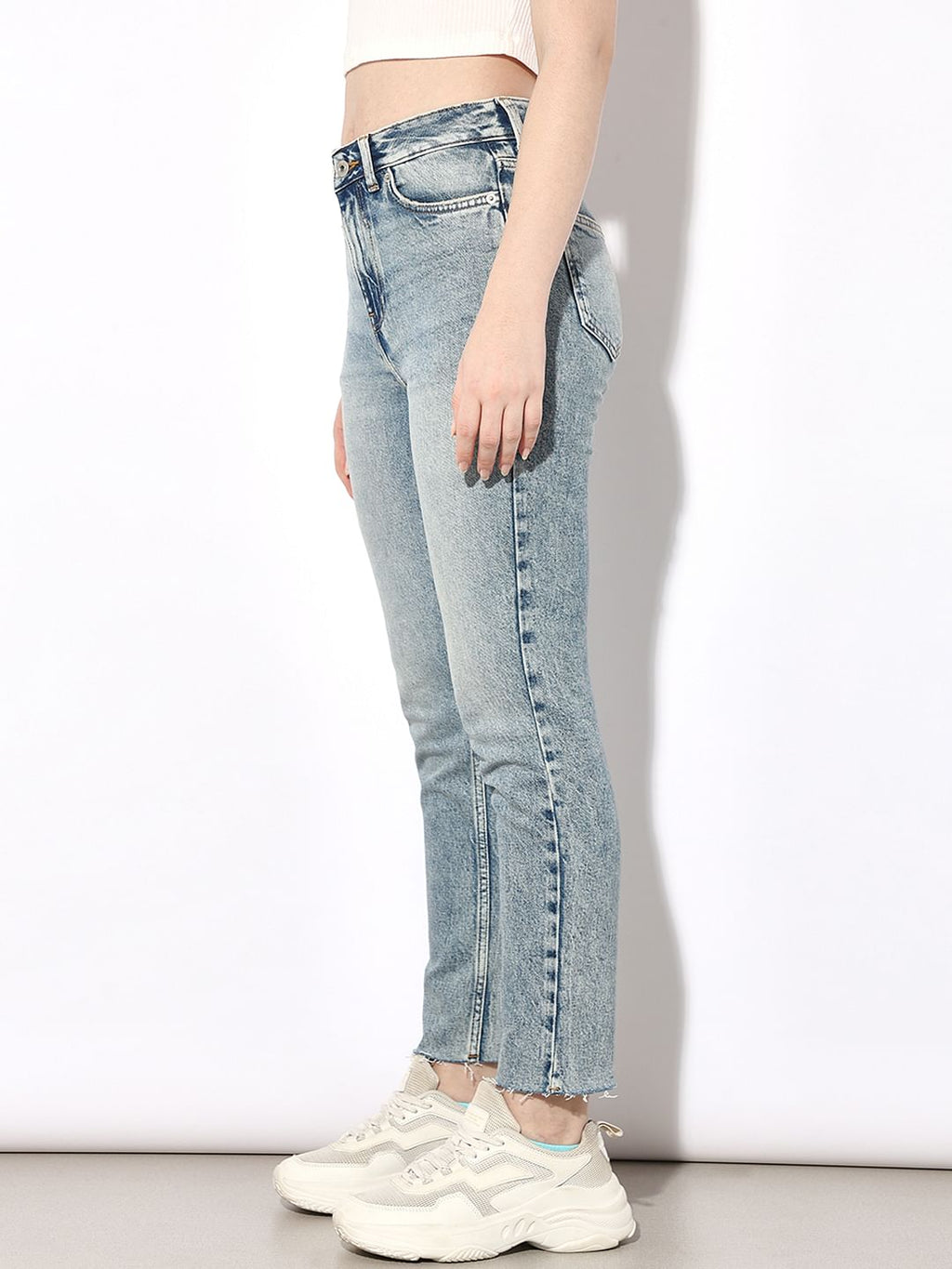 Light Blue High Rise Emily Straight Jeans