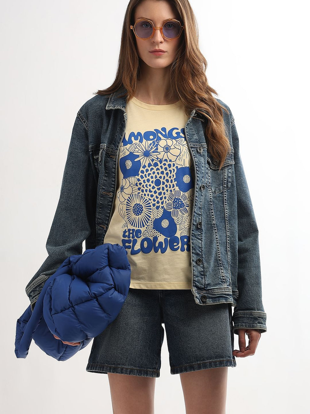 Yellow Graphic Print Cotton T-Shirt