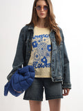 Yellow Graphic Print Cotton T-Shirt