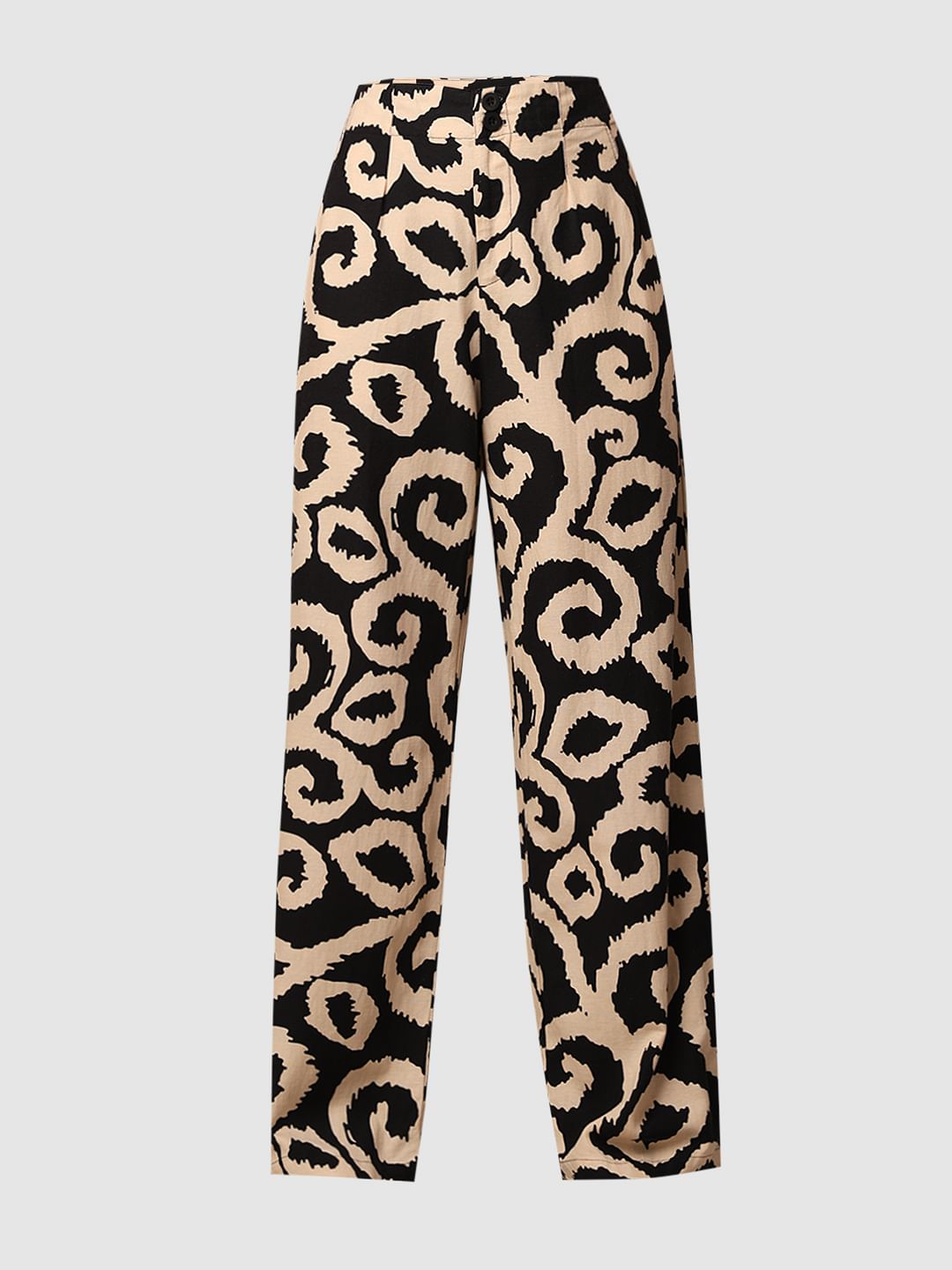 Beige Printed Co-Ord Set Pants