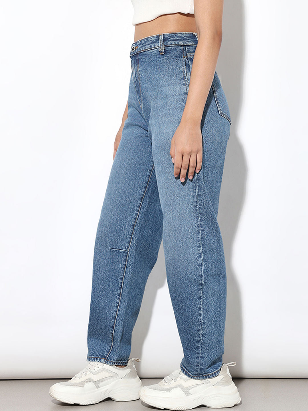 Blue High Rise Baggy Jeans