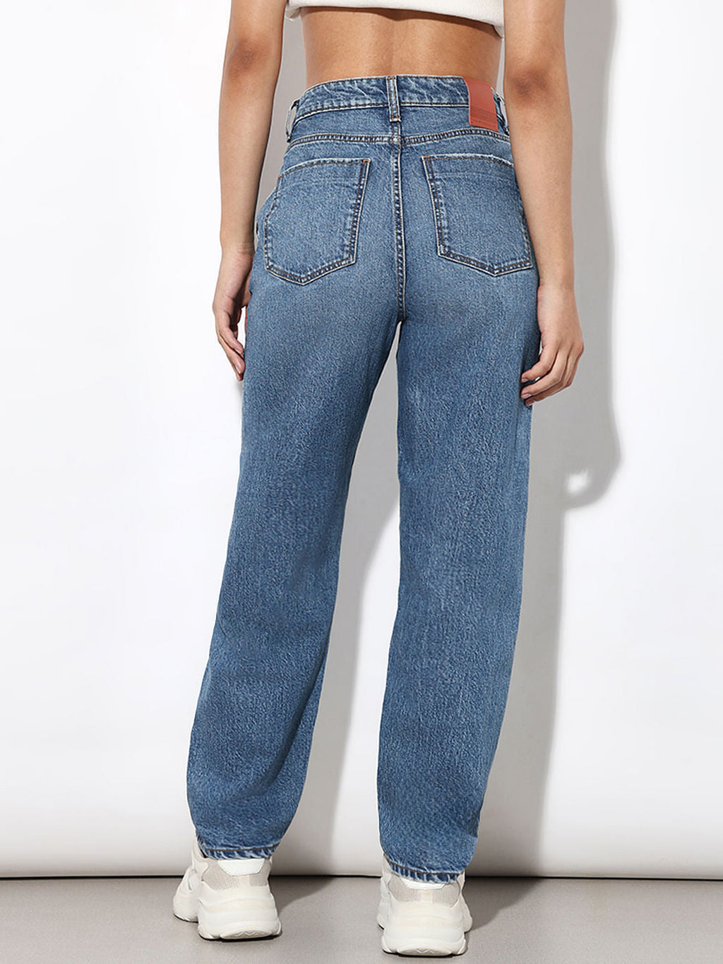 Blue High Rise Baggy Jeans