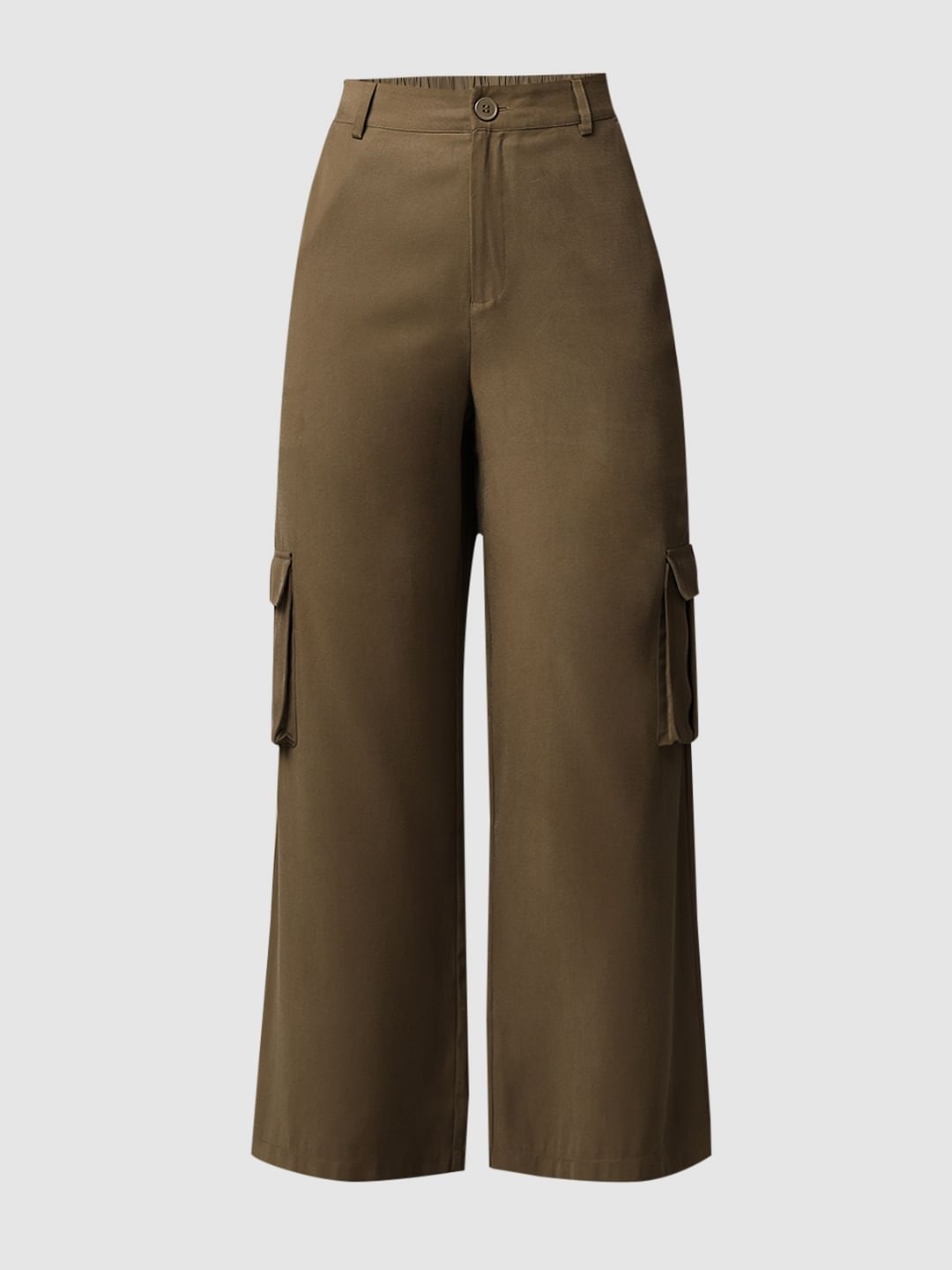 Dark Olive High Rise Co-Ord Set Pants