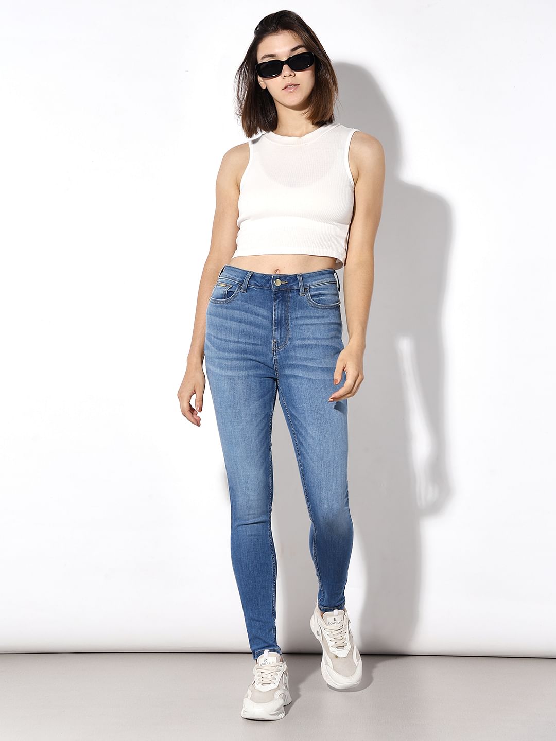 Blue High Rise Piper Skinny Jeans