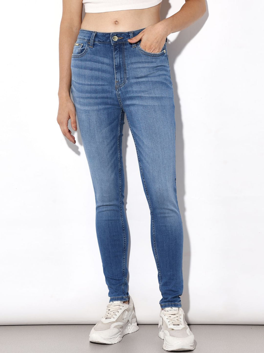 Blue High Rise Piper Skinny Jeans