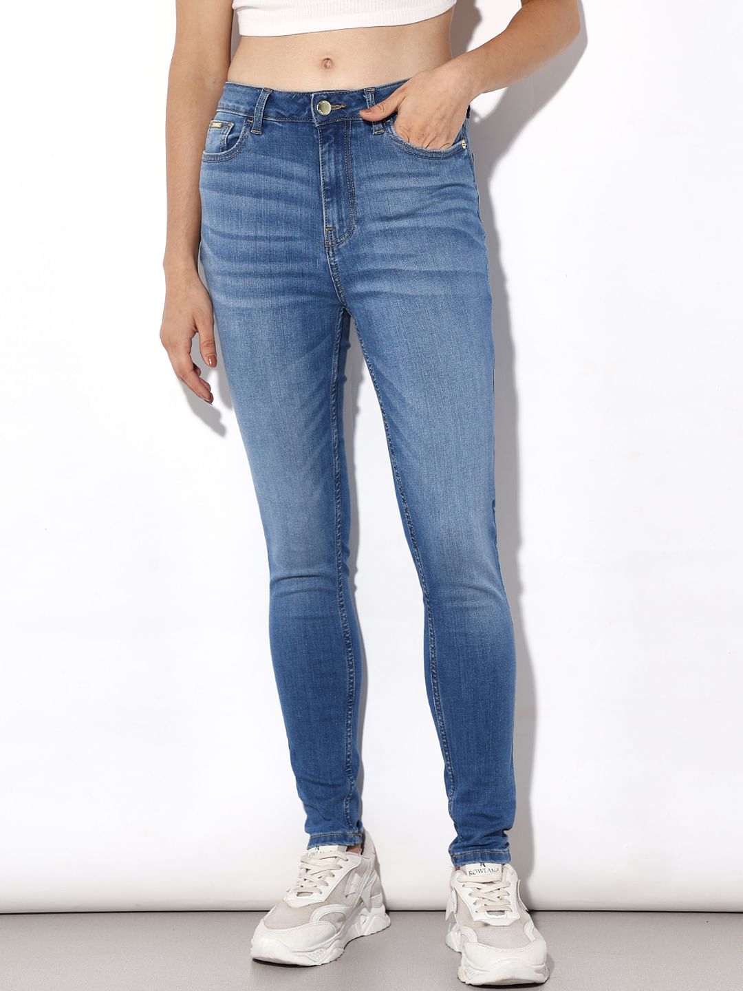 Blue High Rise Piper Skinny Jeans