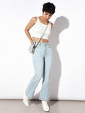 Light Blue High Rise Flared Jeans