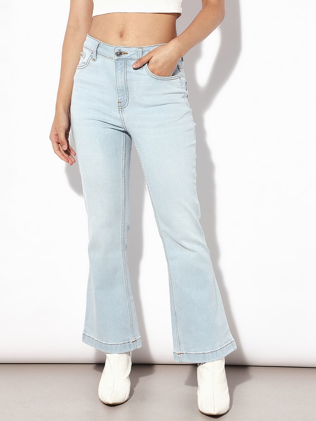 Light Blue High Rise Flared Jeans