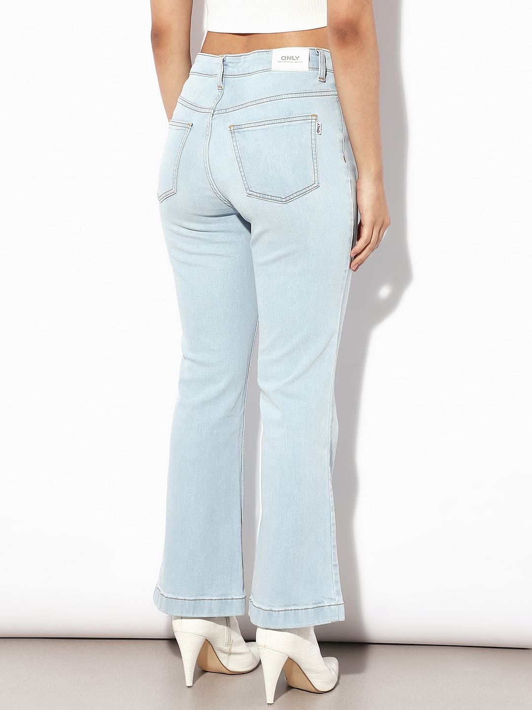 Light Blue High Rise Flared Jeans