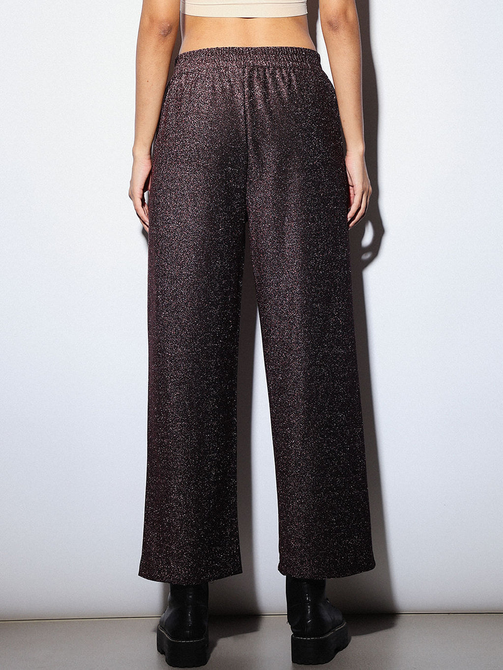 Burgundy Shimmer Co-Ord Set Pants