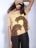 Beige Animal Print T-Shirt