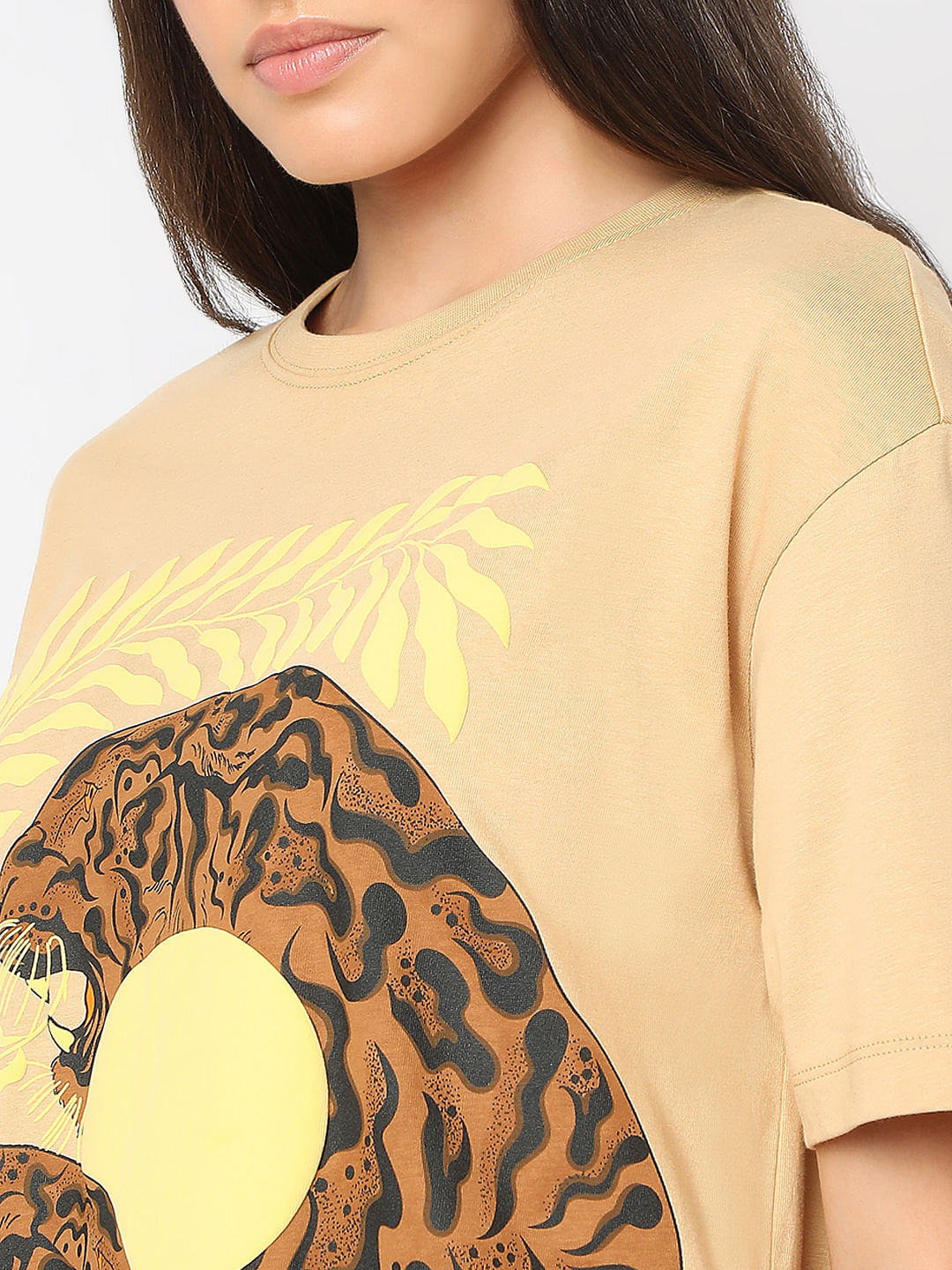 Beige Animal Print T-Shirt